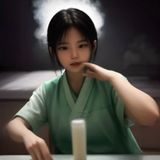 女性编辑顾清晚的头像照片，短发干练笑容温和，背景为浅蓝色简约摄影棚
